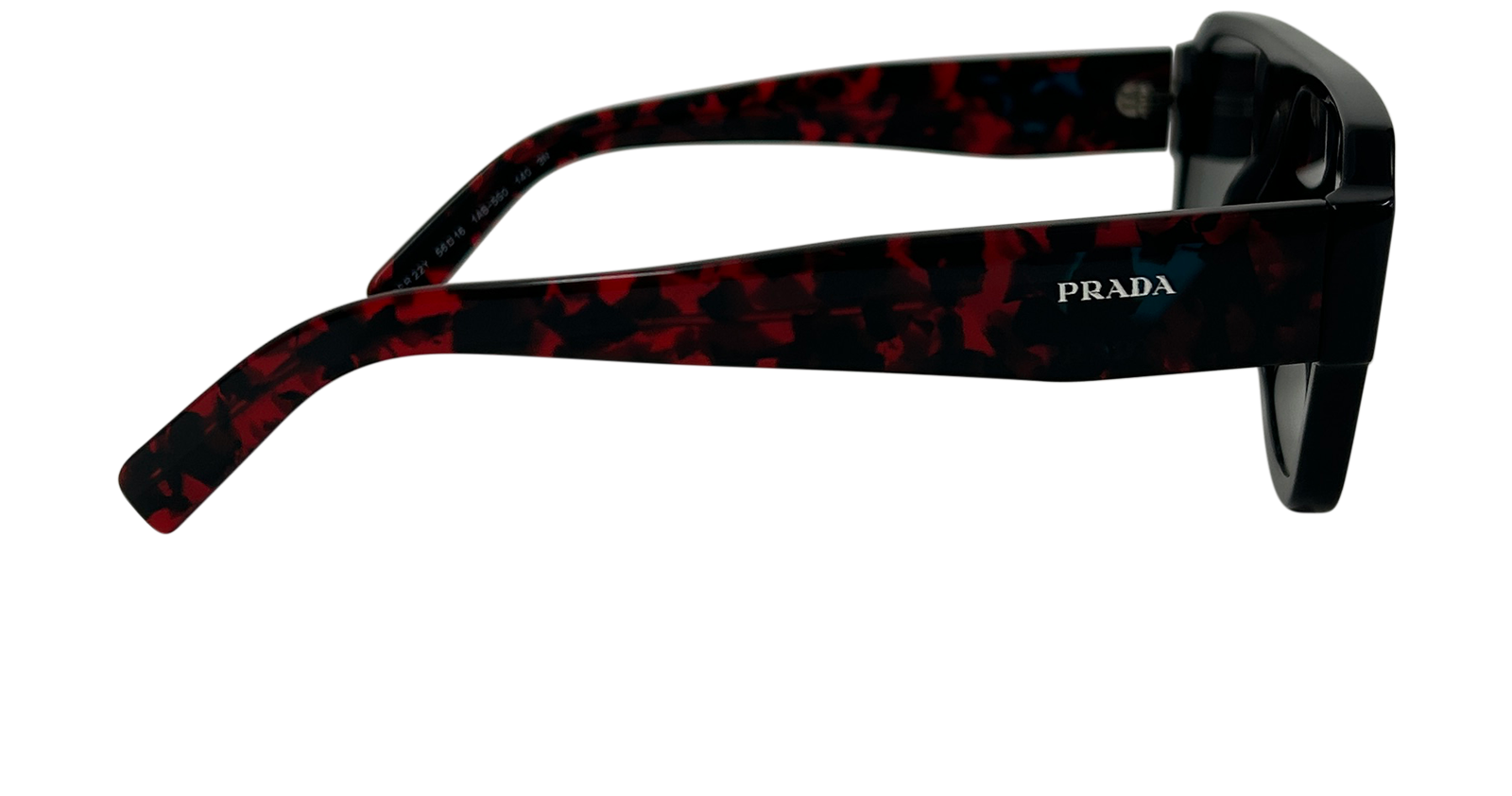 Prada Gafas Sol, 140&euro;, Accesorios, Negro/Rojo, Tafetán - Acetato, Vista lateral
